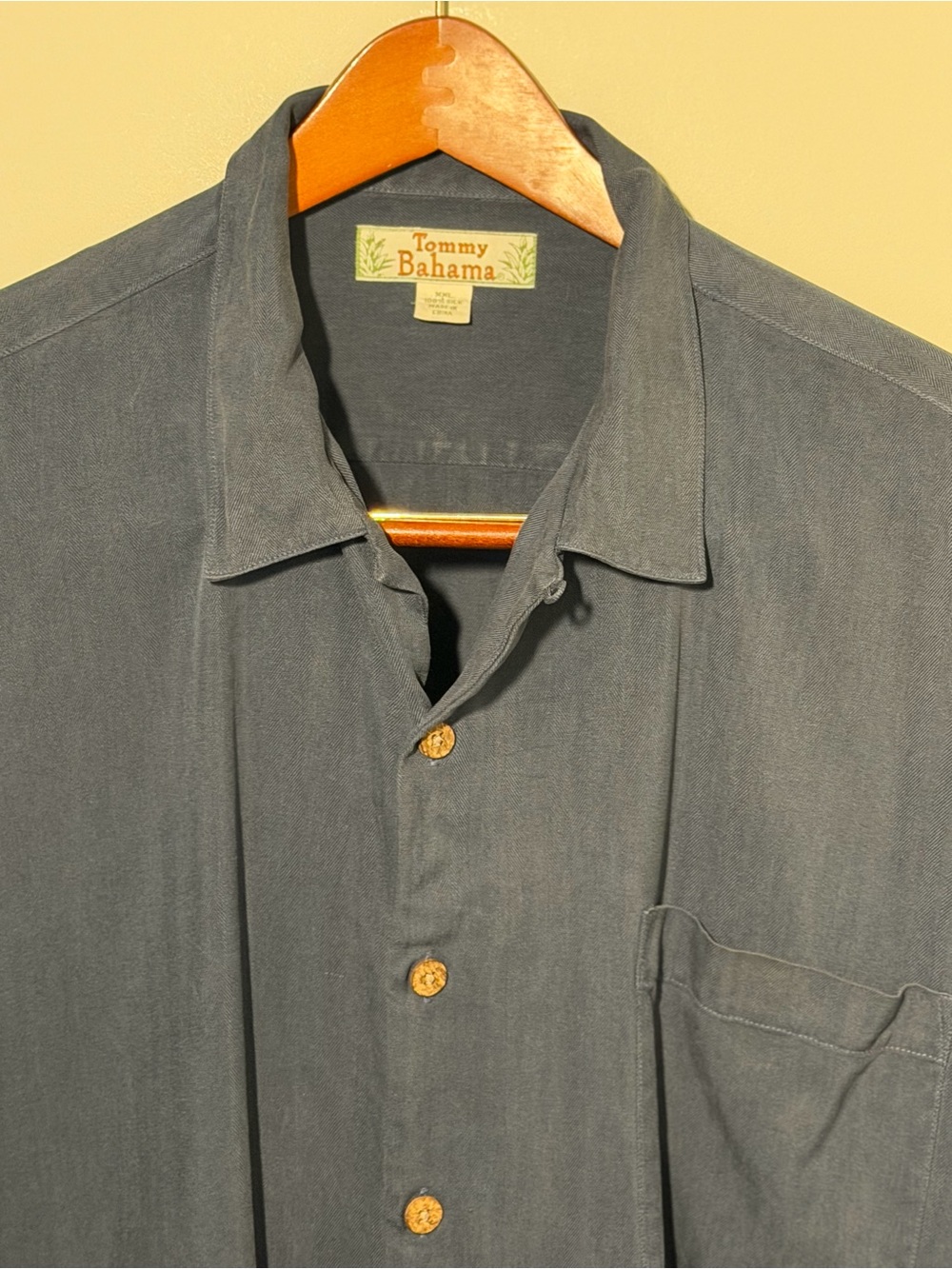 Tommy Bahama Men's Steel Blue Relaxed Island Style Camp-Collar Button-Down